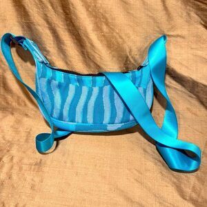 Woven Blue Zebra Crossbody Bag